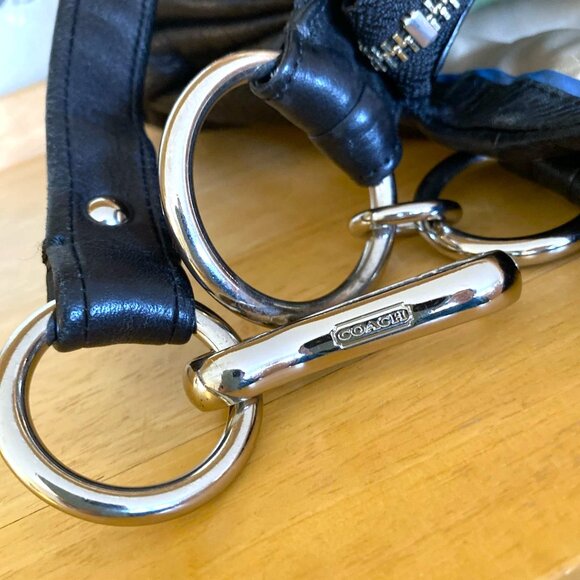 Coach Ali B0973 BLACK Pebbled Leather Saddle Flap Crossbody...